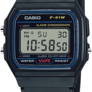 Casio F91W Series | Digital Watch | Water Resistant | LED Light | 1/100 SEC Stopwatch